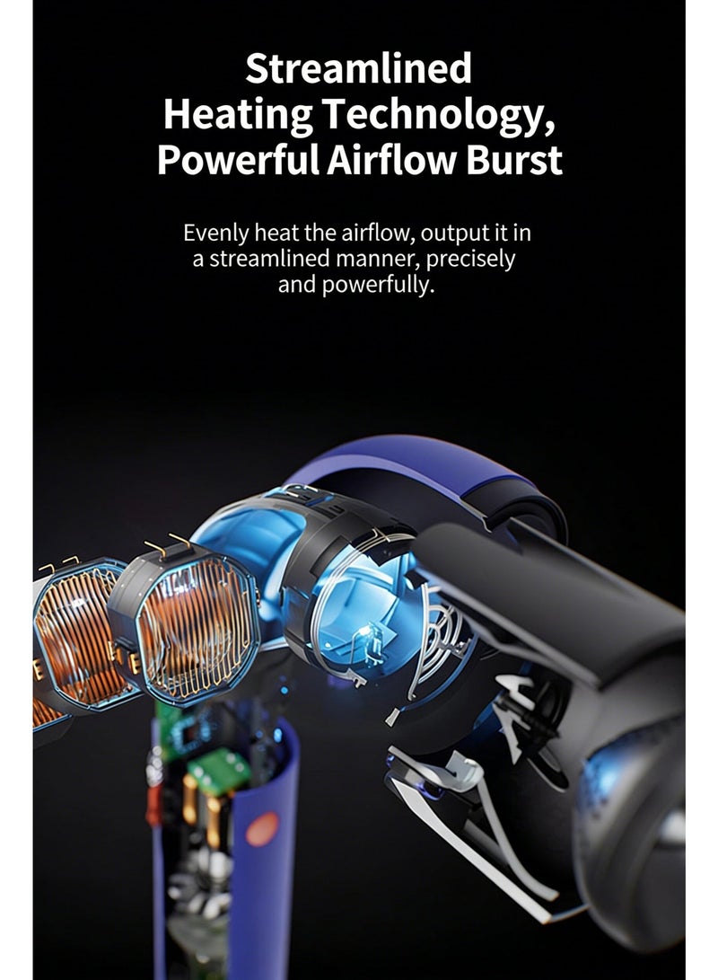 New High-Speed Ionic Hair Dryer with Curved Nozzle, Professional Negative Ion Blow Dryer for Home Use, Salon-Quality Styling Tool - Image 5